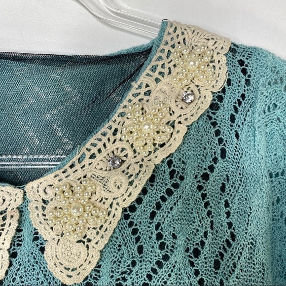 Crochet Knit Decorated Collar - Picture 2 of 10